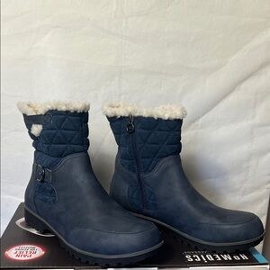 JBU Navy Quilted Ankle Boots